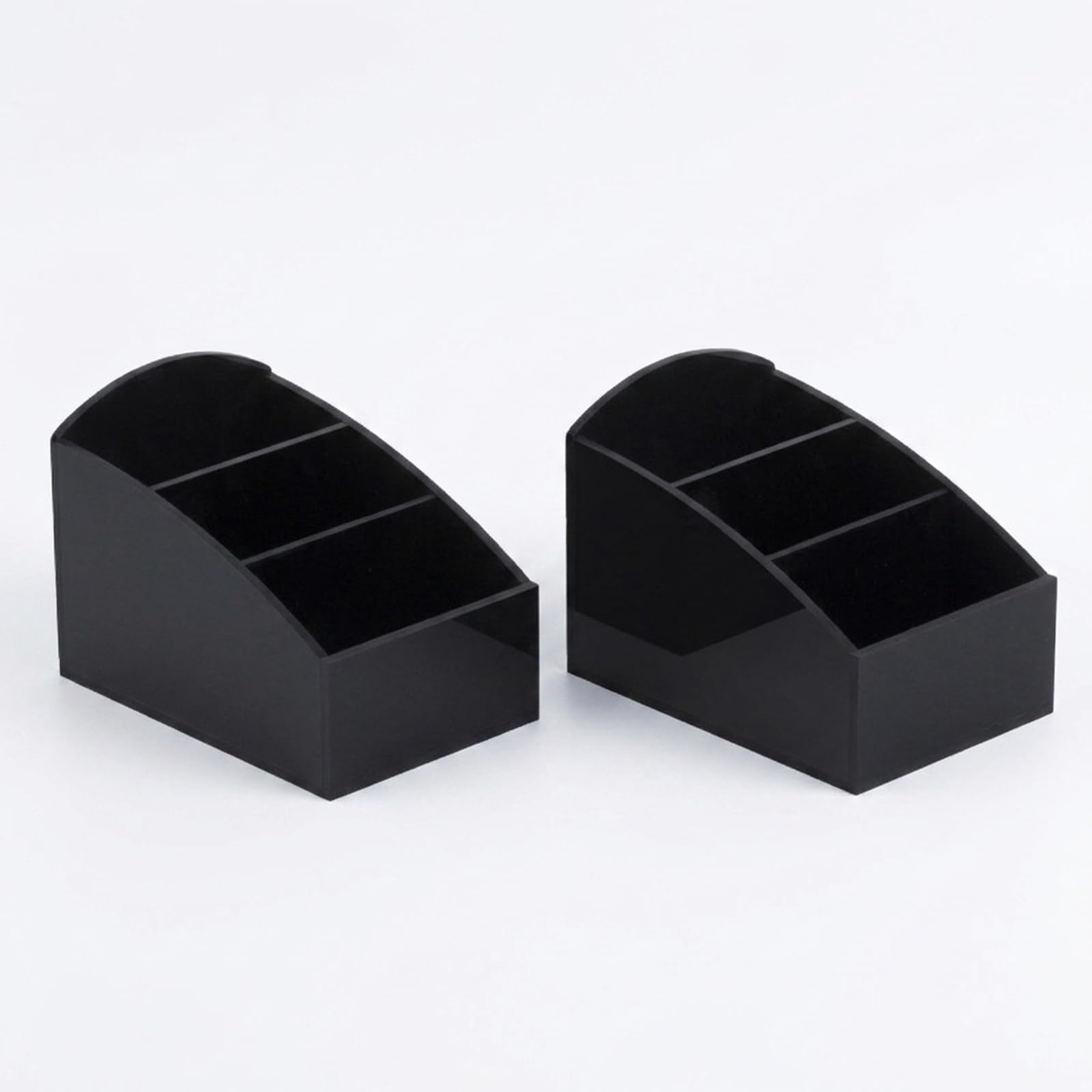 2 PCS Acrylic Tea Bag Organizer, Coffee Organiser, Coffee Pod Storage Box with 3 Compartments, Countertop Tea Bag Organizer for Tea Bags,Sugar, Coffee (‎Black)