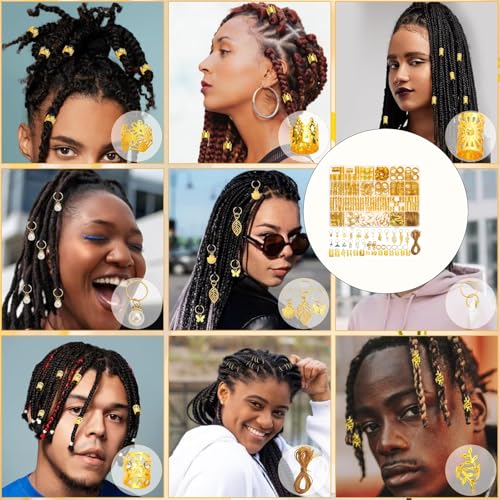 Perles de dreadlock en métal pour coiffure créative unisexe