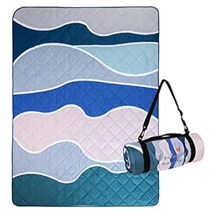 Exclusivo Mezcla Waterproof Picnic Blankets 3-Layer 60×80 Inches Large Sandproof Beach Blanket Foldable Outdoor Blanket for Camping on Grass Picnic Mat