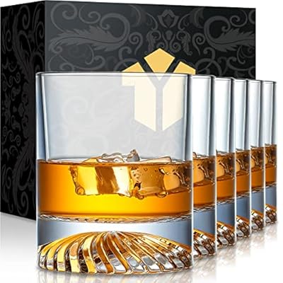 OPAYLY Whiskey Glasses Old Fashioned Glasses Set of 6 12oz Rocks Glasses Gift for Men Women Drinking Bourbon Scotch Cocktails Rum Cognac Vodka at Home Bar
