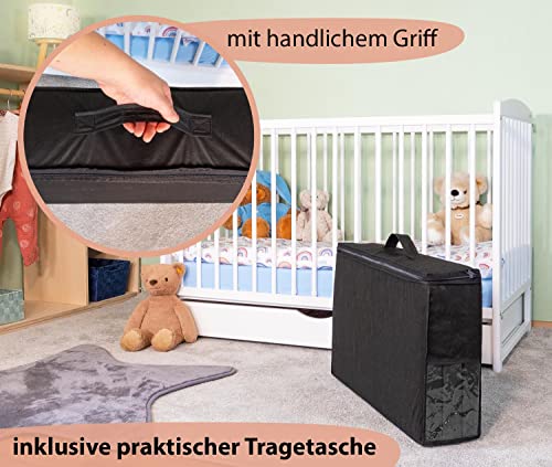 Alcube® Reisebett Matratze 60x120 cm für Baby Faltmatratze klappbar Reisebettmatratze Baby Matratze 60 x 120 cm Klappmatratze mit Baumwollbezug in praktischer Tragetasche - Schwarz – Bild 6