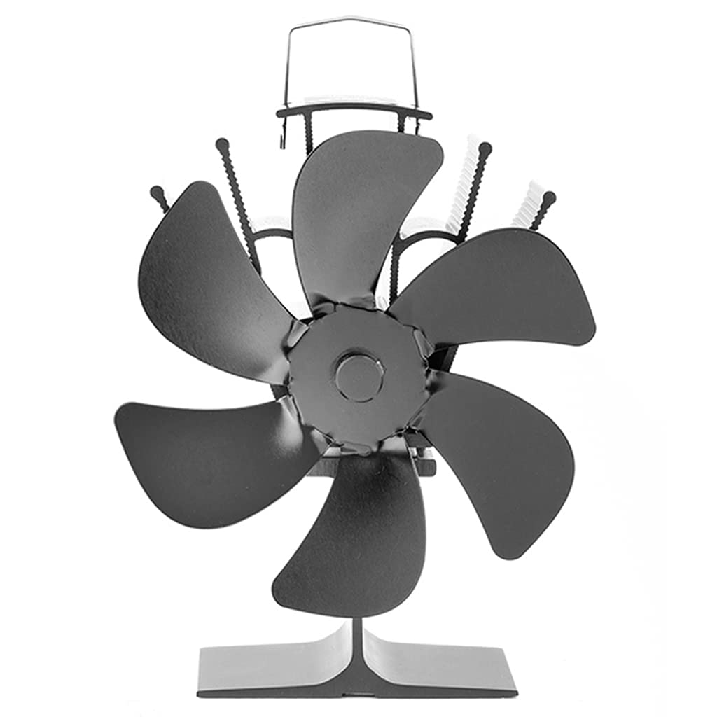Ventilador para chimenea con detección automática de 6 aspas Ventilador silencioso para chimenea Flujo de aire más para un regalo ideal para hogar Familia Amigos Estufa alimentada por calor