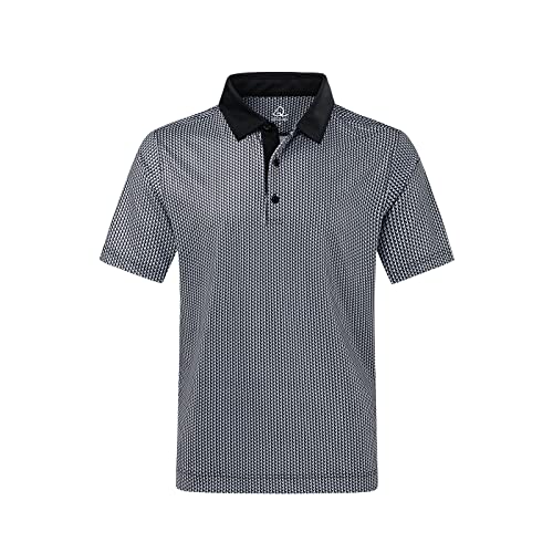 Deolax Mens Polo Shirts Fashion Print Mens Golf Shirt Casual Classic Fit Quick Dry Short Sleeve Polo Shirts Wicking Lightweight Lapel Polo T-Shirt Top Performance Soft Breathable Polo Shirts For Men #TOP28