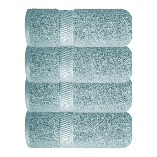 Image of Sulfar 100% Combed Cotton, Quick Drying Highly Absorbent, Luxury Hand Towel Set (Pack of 4, 40 X 70 cm) Nile Blue