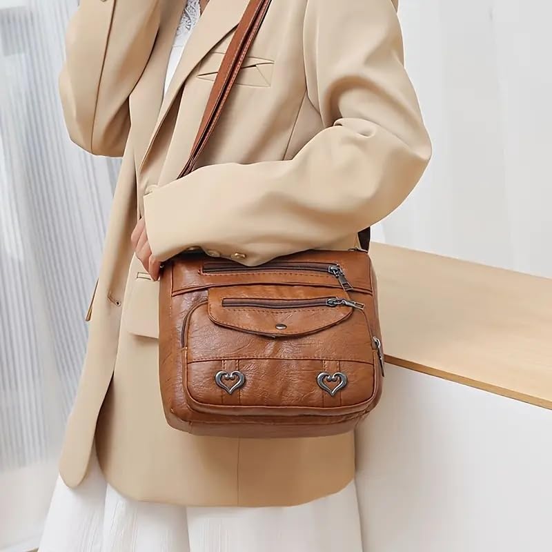 Image of Genuine Leather Purses for Women Crossbody Bags Small Shoulder Clutch Phone Cross Body Phone Purses Handbags Trendy