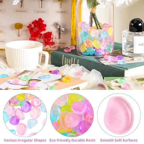 Image of 150 PCS Mix Color Glow Rocks Luminous Stones DIY Pebbles Fairy Garden | OSOPOLA Mix Color Glow Rocks Luminous Stones Fish Tank Accessories DIY Pebbles For Fairy Garden FD05MX150B