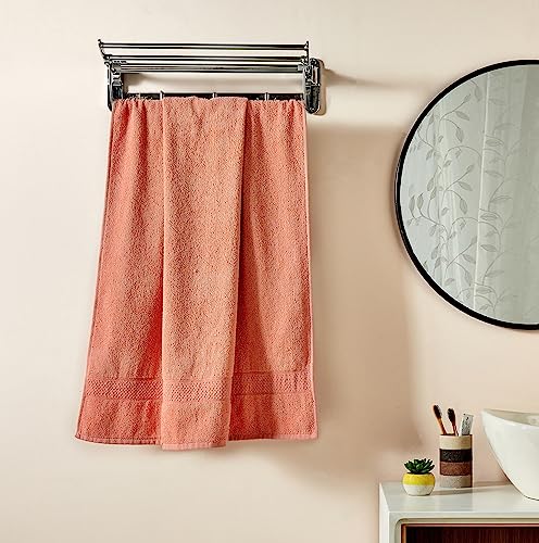 Image of Amazon Brand - Solimo Cotton Bath Towel, 400 GSM (Peach)