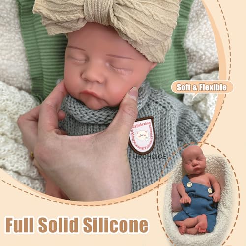 Muñeco bebé reborn silicona 18 pulgadas realista niño miniatura 3