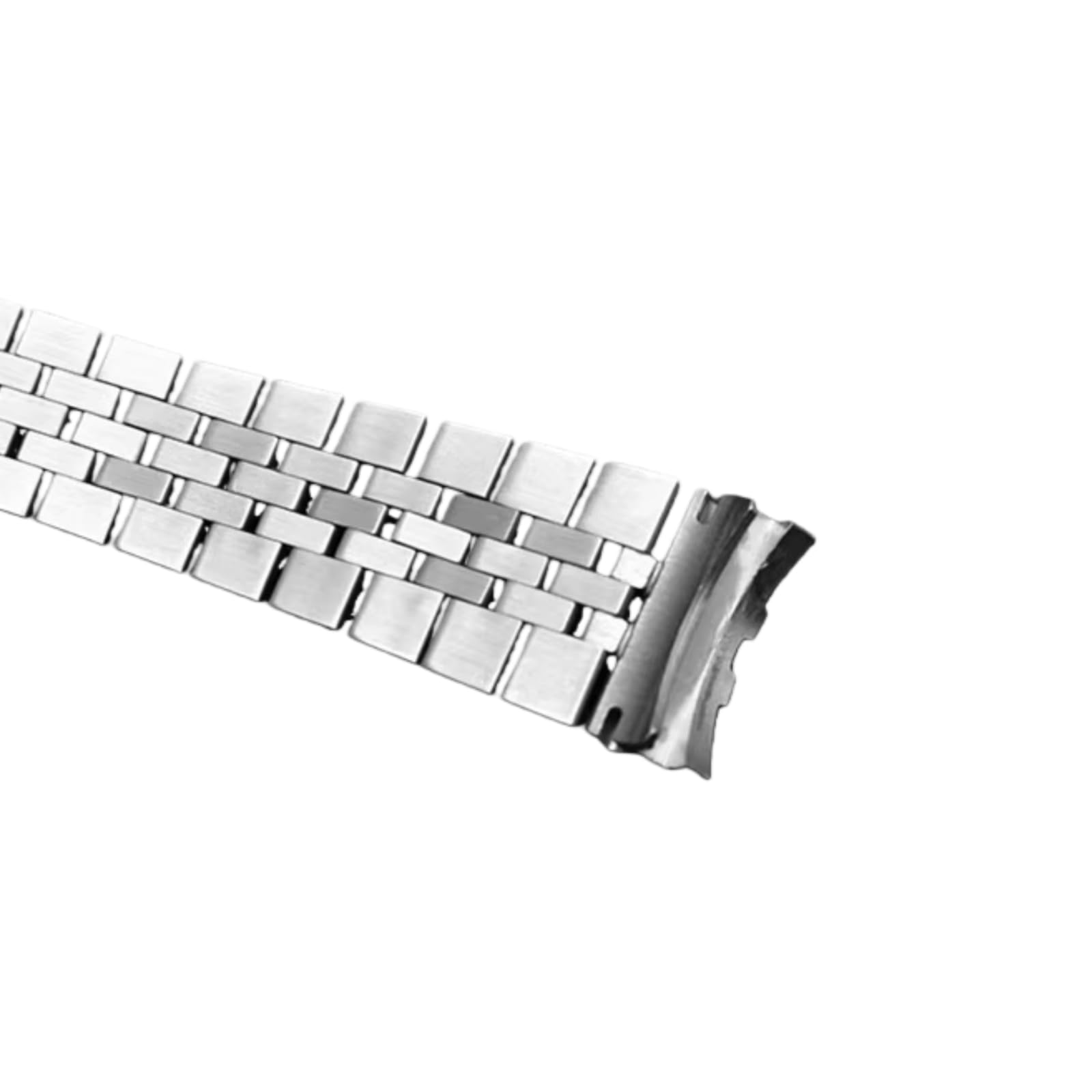 Cinturino Ricambio Orologio Maglie Semicilindriche Piene Fibbia Scomparsa Estremità Curve Donna Uomo - Argento 21MM