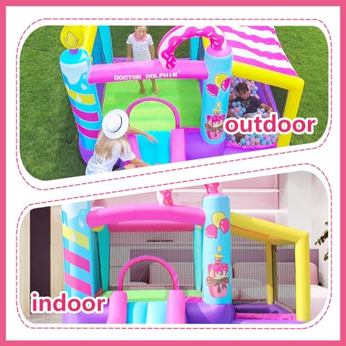 Doctor Dolphin Bounce House for Kids, Inflatable Indoor Bounce House, Bouncy House with Slide, Bouncy Castle with Blower, Jump House for Backyard - Image 5