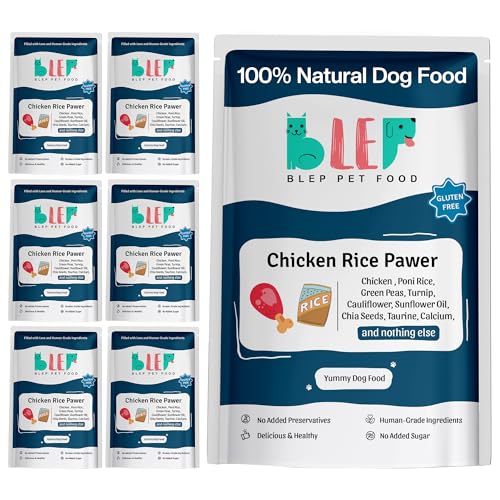 Image of BLEP Chicken Rice Natural Dog Food 700g (7 Pak of 100g) | Zero Preservatives|Aids Joint Health & Digestion|Collagen Rich| Human Grade, Natural Wet Dog Food|Ideal for All Breeds
