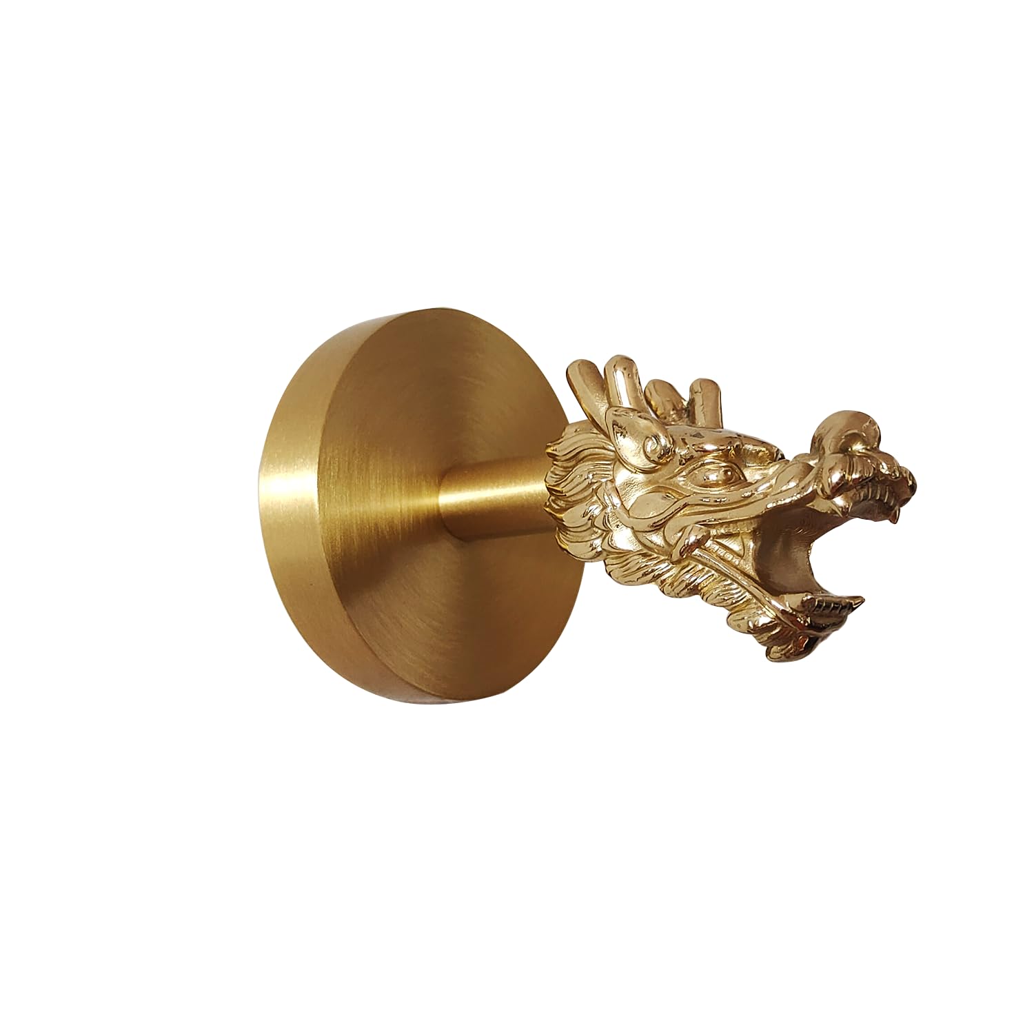 Gancho de latón para baño, gancho de bata dorado cepillado, gancho de pared decorativo de dragón para colgar abrigos, toallas, llaves para baño, cocina, garaje, montado en la pared