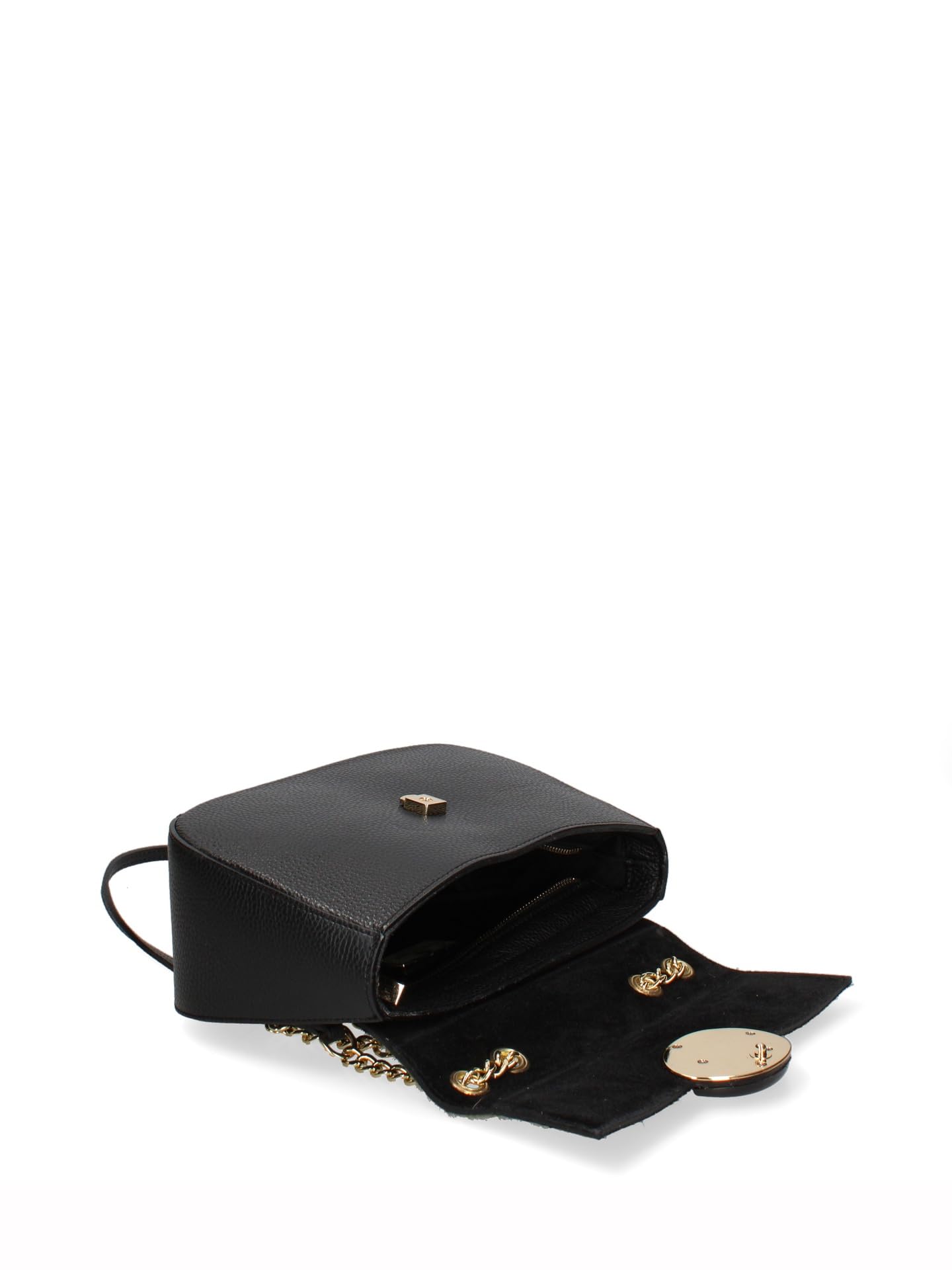 Gave Lux Bolso de hombro para mujer auténtica piel dólar y caballo. Producto artesanal. Made in Italy GLX2256009423FBG Verde oscuro 27x19x10 cm