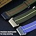Danxancy French Troops Paratrooper Watchband,Military Elastic Nylon Watch Strap with Hook-and-Loop for Men Women Silver & Black Buckle 18/20/22mm