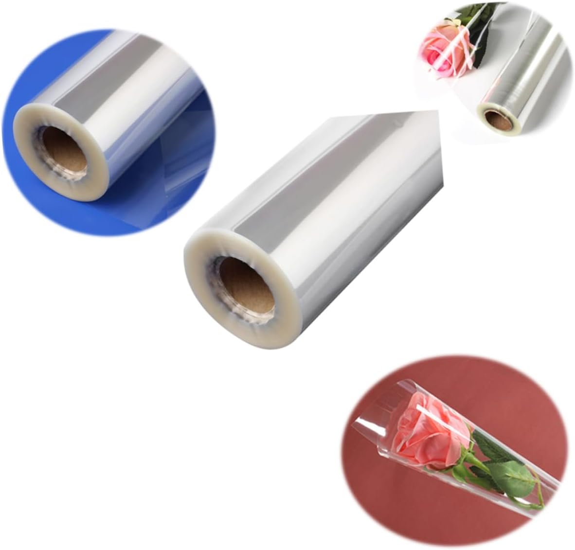 OHPHCALL Cellophane Roll 1 Roll 20 Yards Wrapping Paper for Baskets Flowers and Party Supplies Easy to Use