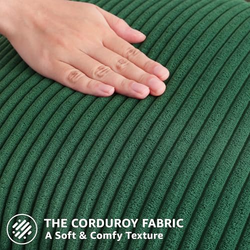 Image of Mecatny Soft Corduroy Throw Pillow Covers 22x22 Set of 2 Christmas Green