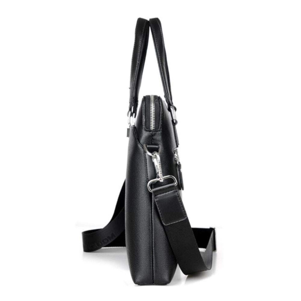 Sac Business Femme Homme Sac Serviette en PU Cuir Sac à Main Sacoche Porte Document (Noir-14pouces)