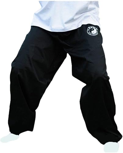 ZooBoo Chenjiagou Taichi - Pantalones de linterna para practicar uniformes de Tai Chi, ropa de algodón negro, pantalones de práctica de artes