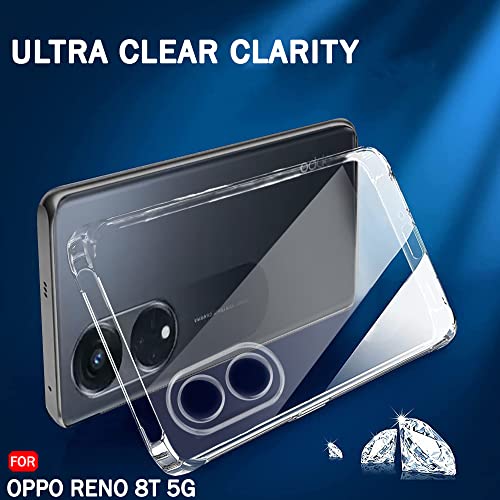 Image of TheGiftKart Best Camera Protection Back Cover Case for Oppo Reno 8T 5G | Ultra Clear Soft Case | Inbuilt Dust Plugs & Anti-Slip Grip | Slim & Protective Back (Silicone | Transparent)