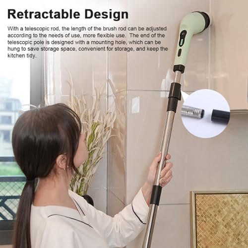 Sibomtex Cordless Electric Cleaning Machine Automatic Kitchen Dishwashing Brush Bathtub Tile Professional Cleaning Tool with Rod - Image 4