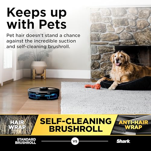 Image of Shark Matrix Plus 2in1 Robot Vacuum & Mop with Sonic Mopping, Matrix Clean, Home Mapping, HEPA Bagless Self Empty Base, CleanEdge, for Pet Hair, WiFi, Compatible with Alexa, Black /Gold (AV2613WA)