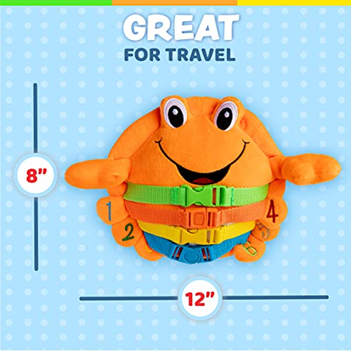 Buckle Toys - Barney Crab Stuffed Animal - Montessori Learning Toy For Toddlers - Develop Motor Skills And Problem Solving - Great Car Trip Activities For Kids #TOP5