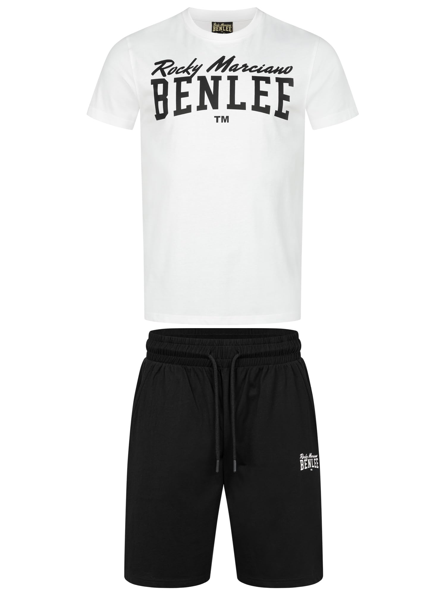 BENLEE Męski zestaw t-shirtów i szortów normalny krój REES 3XL, biały/czarny