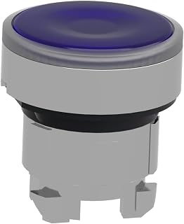 ZB4BW363 Cabezal for pulsador iluminado, Harmony XB4, metal, rasante azul, 22 mm, LED universal, retorno por resorte, lente plana, sin marcar