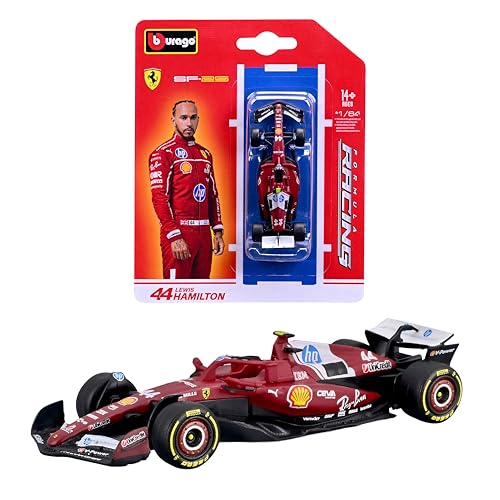 Bburago - F1 Ferrari SF-25#44 Lewis Hamilton 2025, Auto Diecast in Scala 1:64, Replica Dettagliata Monoposto Formula 1, Licenza Ufficiale Ferrari, Blister da Collezione, Età Consigliata 14+ Anni