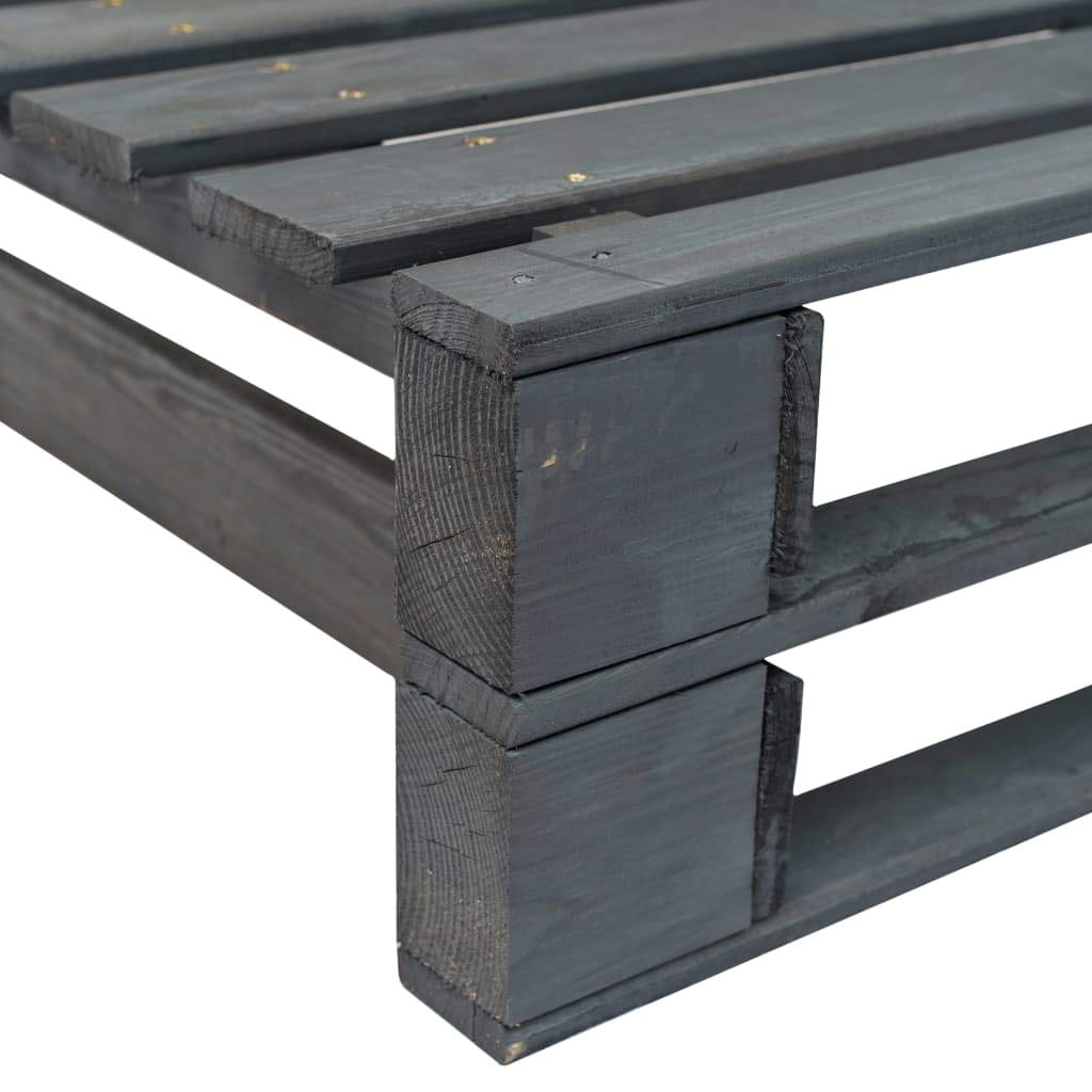 Banco de esquina para exteriores, paletas de madera gris, 110 x 65 x 55 cm, madera de pino impregnada, diseño moderno, robusto y duradero para jardín, terraza, balcón y salón