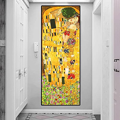 Peinture sur Toile Couple Baiser KEBIA Artiste Classique pour Salon 30x90 cm
