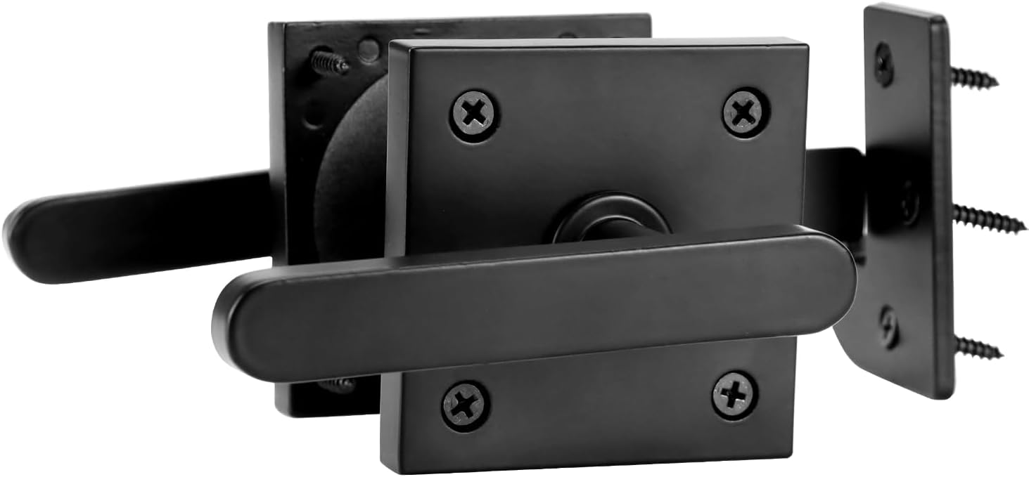 QWORK Double Side Gate Latch, Heavy Duty Swinging Door Latch, Aluminum ...
