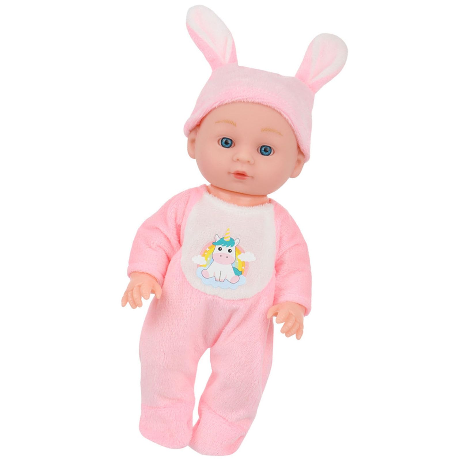 HGENAHGTF 9inch Reborns Simulation Caucasian Doll for Toddler Baby Dolls with Jumpsuit Kids Role Playing Game Toy Birthday Gift Reborns Toy for Children New Parents
