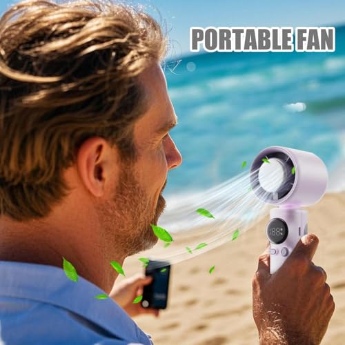 Ventilateur portable puissant rechargeable 18x6cm - 3