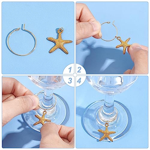 UNICRAFTALE 80Pcs Beading Hoop Earring Findings Kit 316 Surgical Stainless Steel Wine Glass Charms Rings with 120Pcs Jump Rings Golden Bead Earring Hoops for Jewelry Making Craft DIY - Image 4
