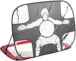 Rede de gol de futebol dobrável dupla portátil para crianças, conjunto portátil de treinamento de futebol interno/externo