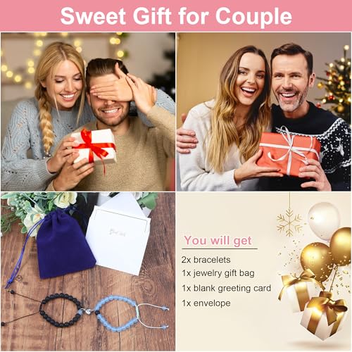 Couple Matching Bracelets for bf and gf, Best Friend Promise Bracelet,Stretch Bead Bracelets Jewelry for Him and Her2