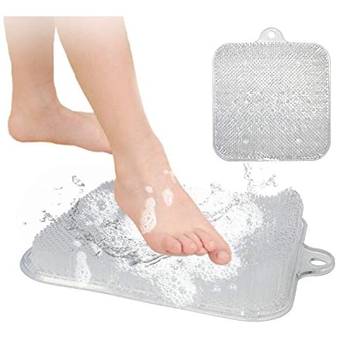 Warooma Shower Foot Scrubber Bath Mat Foot Massage Pad Cleaner Exfoliating Feet Massager Spa with Non-Slip Suction Cups Callus Remover for Improves Foot Circulation Reduces Foot Pain Cover