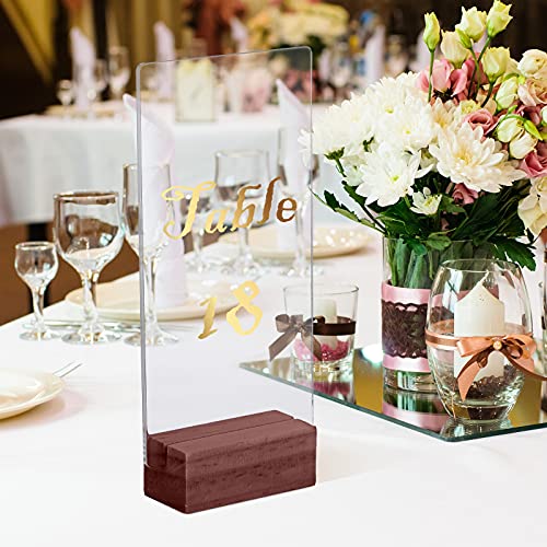 image for Yalikop Wood Place Card Holders Rustic Table Number Holders Wood Table