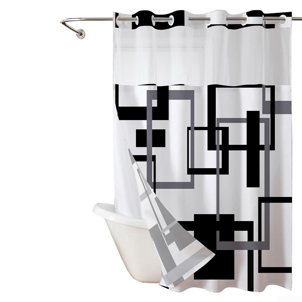 Rideau de douche imperméable pour baignoire familiale propre et sèche
