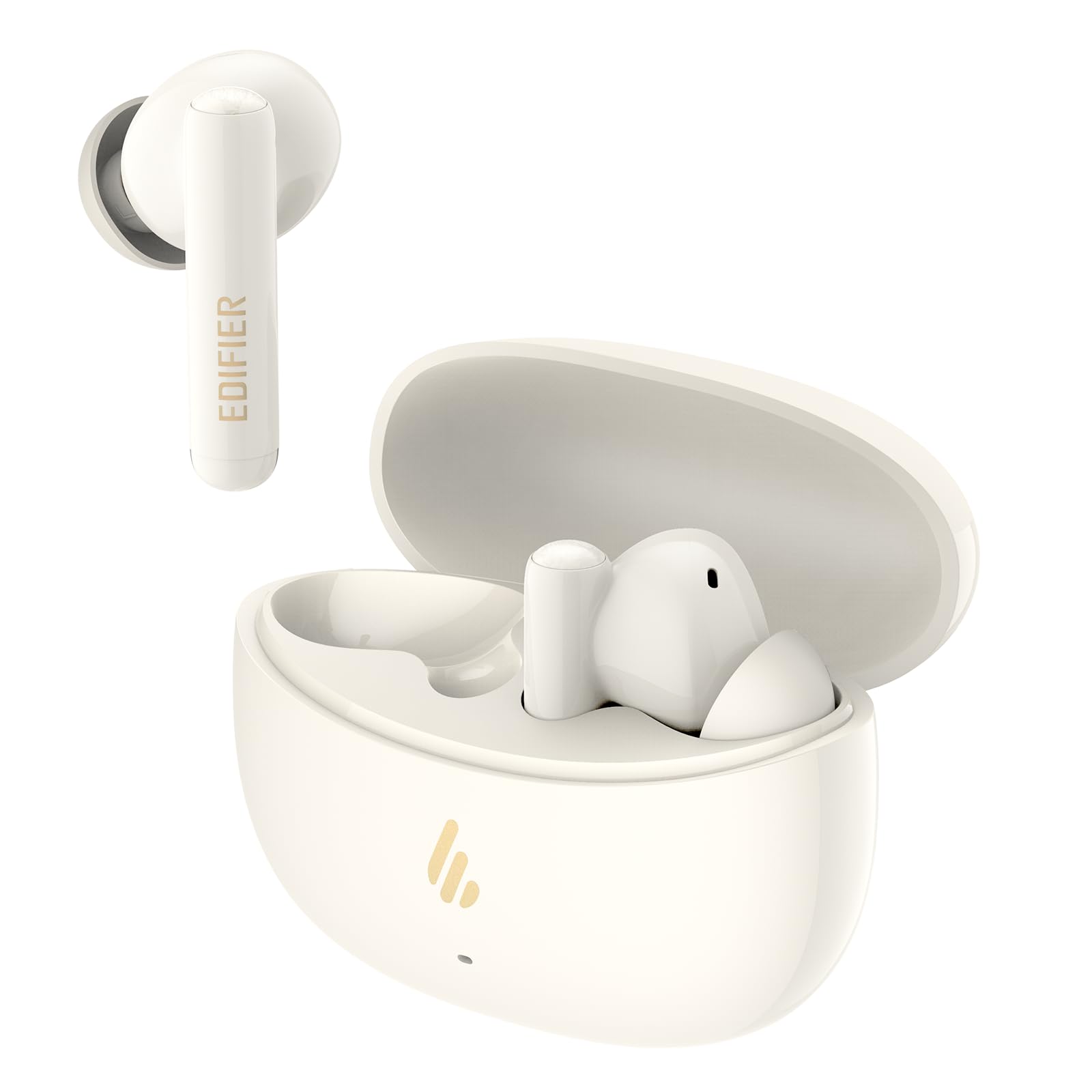 EdifierX5 Pro Wireless Bluetooth Earbuds with AI-Powered Calls & Active Noise Cancelling, Fast Charge, App Customization, IP55 Waterproof, Bluetoothv5.3 - Ivory
