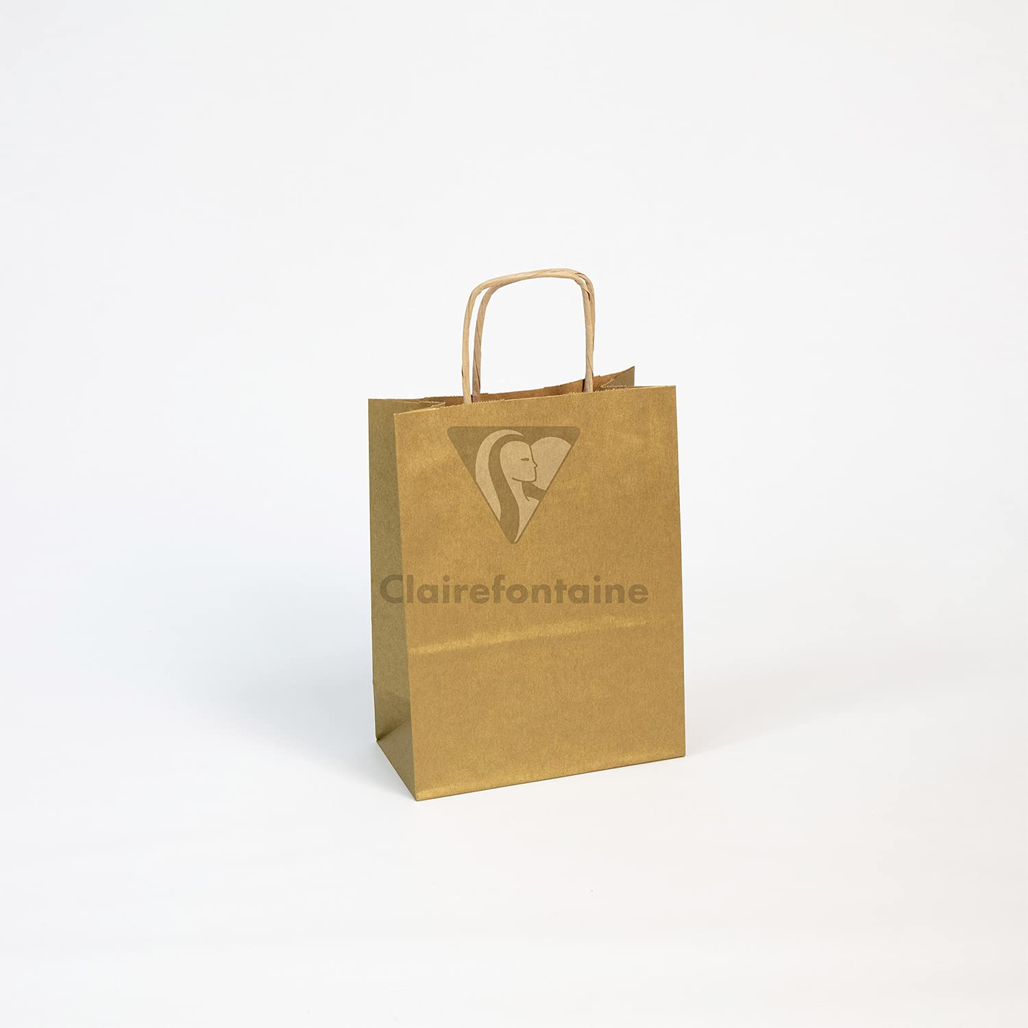 Clairefontaine 395605C Geschenktaschen im 25er-Pack, Kraftpapier, Gold, 18 x 7 x 24 cm