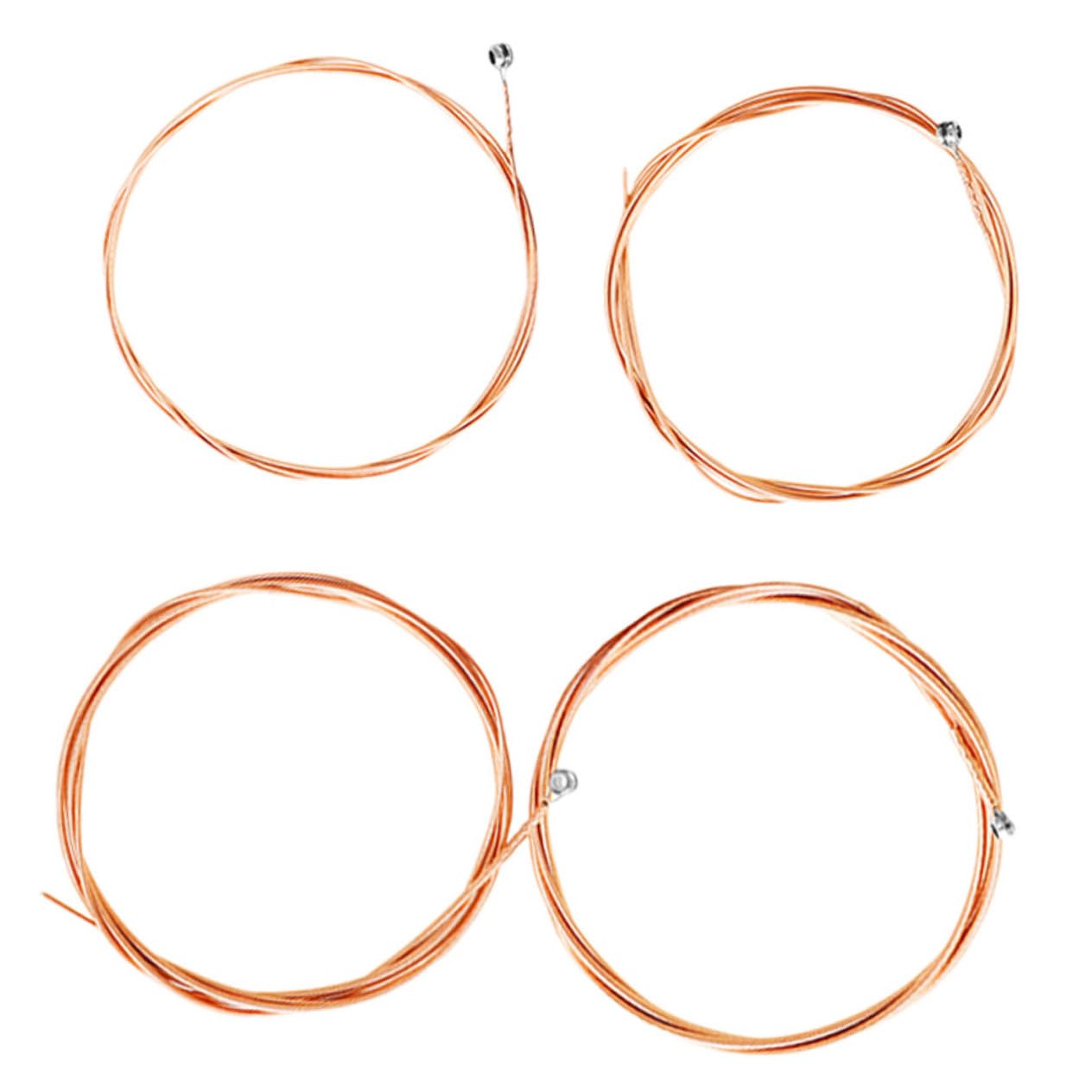 Abaodam 4pcs Wooden Bass Guitar Strings Tapewound Alloy Wrapped Strings for Bass Instruments Accessories