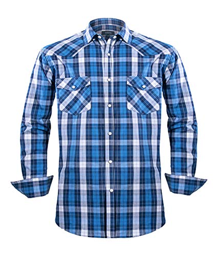 Western Shirts for Men with Snap Buttons Regular Fit Plaid