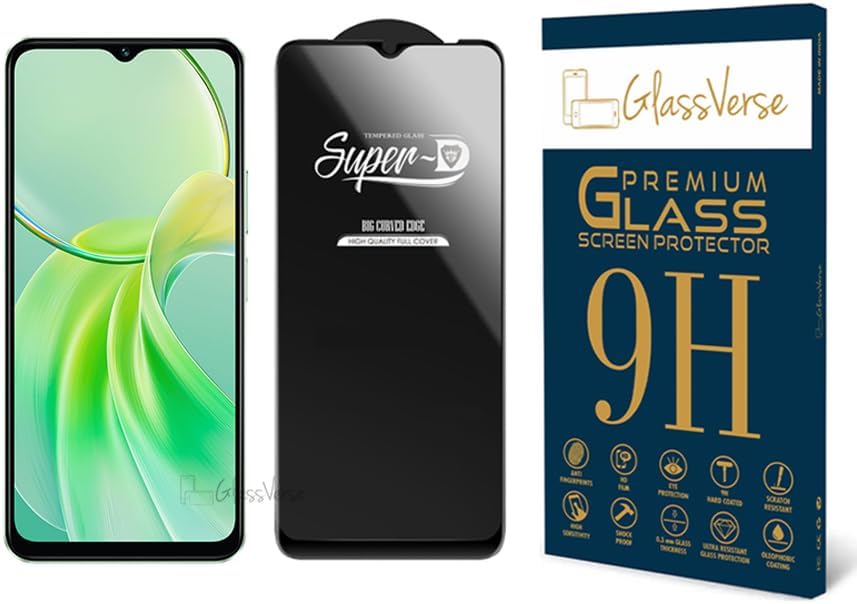 Toughened Oleophobic Tempered Glass For Vivo Y28e 5G (PACK OF 1) with Free Installation Kit Full screen Coverage - 6.56 inch