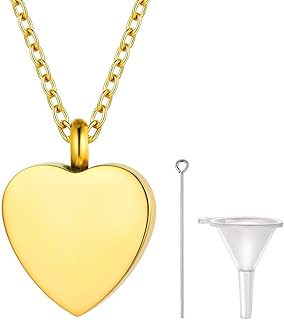 Colgante Porta Cenizas Siempre en mi Corazón, Forma Árbol de la Vida/Corazón/Cruz/Barra/Gota de Agua/Santa María, Collar Personalizable con Accesorios para Meter Cenizas