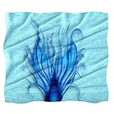 Throw Blanket, Bed Blanket, Comfort, Soft, Fluffy, for Boys Girls, Mermaid Tail Blue