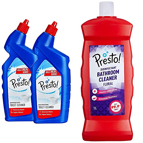 Image of Toilet Cleaner - 1 L (Pack of 2) Amazon Brand - Presto! Bathroom Cleaner, Floral, 1L