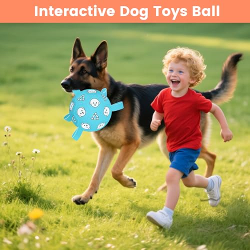 Image of 8 Inch Dog Soccer Ball with Straps, Jolly Ball for Medium Dogs | Interactive Dogs Toy for Tug of War, Water Toys, Durable Large Dog Balls for Outside Play Outdoor Training, Birthday Gift