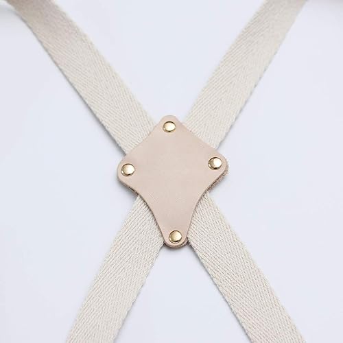 Miniatura 9 de Jeanerlor Delantales de mezclilla a rayas azules para mujeres y hombres, delantal de mezclilla con espalda cruzada, cuello ajustable, unisex, con 4